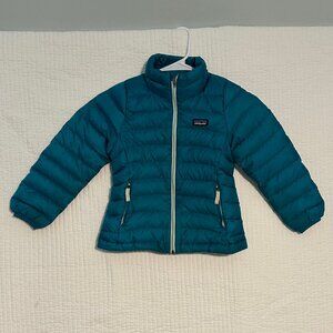 Patagonia Girls Down Sweater Coat Teal Size XS 5-6